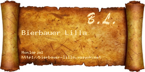 Bierbauer Lilla névjegykártya